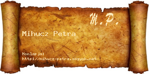 Mihucz Petra névjegykártya